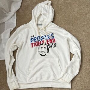 Cream Hoodie with Graphic Print